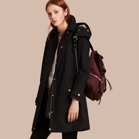 burberry hooded cotton blend parka with detachable warmer|burberry coats for women.